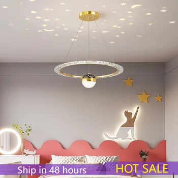 Dormitor Modern lampa acasă sala de mese inel candelabru tricromatice lumina camera copiilor înstelat lămpi