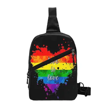 Dragostea Este Dragoste Gay Lgbt Piept Geanta Bisexual Epocă Saci De Umăr Băiat De Drumeții În Aer Liber Stil De Designer Sling Bag