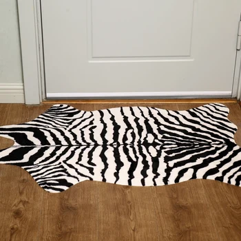 Drăguț Faux Zebra Print Covor Animal Perfect de Covor pentru Birou/Camera de Copii/Sub Mese/Suprafață mai Mică 70x110cm