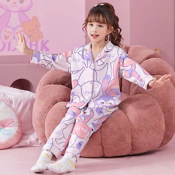 Drăguț Sanrio Anime Kuromi Melodie Cinnamoroll Copil Pijamale Desene Animate Cu Mâneci Lungi, Pantaloni Fete Băiat De Îmbrăcăminte Copil Pijamale Pijamale