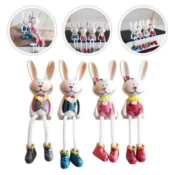 Easter Bunny Iepure Figurine Statuie Rășină Desktopdecorations Raft Decor Petrecere Figurina Foranimal Picioare Mini Decor Consumabile