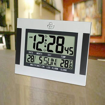 Ecran LCD mare, Snooze Ceas cu Alarmă Desktop de Afișare Ceasuri cu Stand