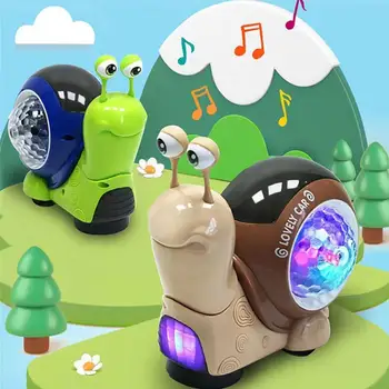 Electric Melci De Rotație De Mers Pe Jos Amuzant Jucării Pentru Sugari Cu Lumini De Muzică De Desene Animate Model Animal Jucării Educative Pentru Copii Cadou E6j8