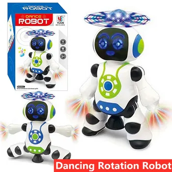 Electronice Spațiu de Dans Robot Orbitor Muzica Robot LED Flash de Lumină Electrică Rotație Robot de Mers pe jos de Jucărie Jucării Pentru Băieți Copii Cadou