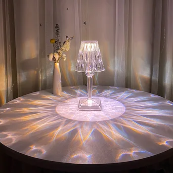 Elegant de Cristal Lampă de Masă Multifuncțional Reglabil Lampă de Noptieră Rafinat Lumina de Noapte pentru Casa Dormitor