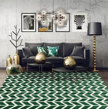 Elegant, modern, minimalist alb geometrice verde dormitor, living, usa mat non-alunecare noptiera covor personalizat