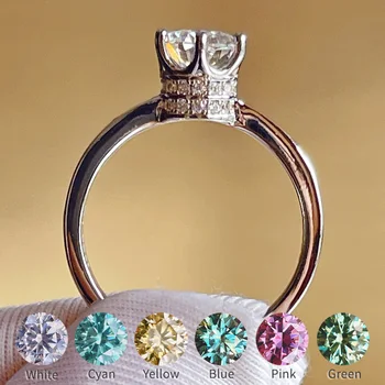 En-Gros De Lux Moissanite Inel De 0,5-1 Carat De Logodna Inele De Diamant De 100% Real 925 De Bijuterii De Argint Pentru Femei