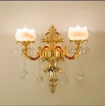 Europene lampă de perete camera de zi TV de perete de fundal dormitor lampă de noptieră culoar atmosferă de lux cristal de jad aur