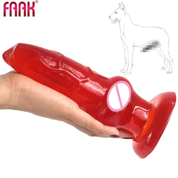 FAAK Lup Penis Anal Plug Carne Roșie Violet Negru Penis artificial Jucarii Sexuale Pentru Femei Masturbatori Curea pe Dildo-uri de Câine Fals Penisul Sex-Shop