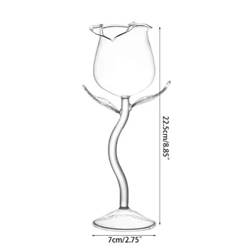 Fantezie Vin Roșu Cupă de Vin, Pahare de Cocktail 100ml Floare Trandafir Formă de Sticlă de Vin P