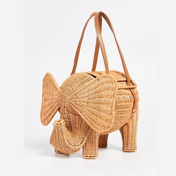 Femei Nou Rattan Sac de Elefant Genți de mână Pentru 2022 Designer de Lux de Artă Modernă Animal Suveniruri Si Fata Pachet de Cadouri Pungă C42
