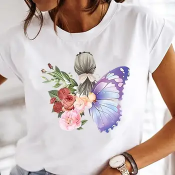 Femei Print Haine Acuarelă Nou Minunat de sex Feminin Topuri Tricou Tricou de Imprimare de Moda Desene animate O-gât Doamnelor Grafic T-Shirt