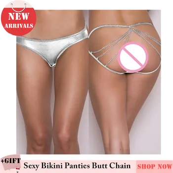 Femei Sexy Erotic Chilotei Lanț Tentația de Bikini Fundul lanțului de talie mică boxeri Sexy chilotei T pantaloni de Dragoste Fata de Îndrăgostiților Cadou Nou