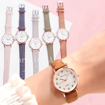 Femei Simple Ceasuri Vintage pentru Femei, Cadran de Ceas Curea din Piele Ceas de mână de Înaltă Calitate Doamnelor Casual, Ceasuri Brățară
