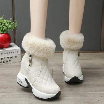 Femei de iarnă, Cald Adidasi Platforma Cizme de Zapada 2023 Glezna Cizme de sex Feminin de Cauzalitate Pantofi Glezna Cizme pentru Femei, cu Fermoar Doamnelor Cizme