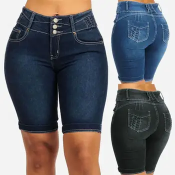 Femei de moda pantaloni Scurți din Denim Vara buzunare Skinny Slim Scurt Blugi Skinny denim pantaloni Scurți femei 2021