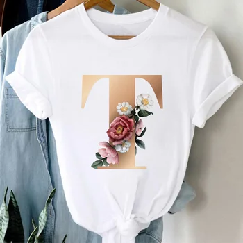 Femei Îmbrăcăminte 26 Scrisoare de Personalizare T-shirt Doamnelor Moda de Top de sex Feminin Teuri Casual Maneca Scurta Femei T-shirt 2021