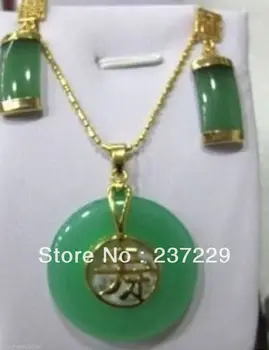 Fierbinte de vânzare@> prețul cu Ridicata aStylish Set de Bijuterii verde piatră Naturală colier cercei Elegant Set de Bijuterii verde noi n -Br