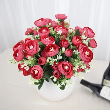 Flori Buchet Mic de Flori de Trandafir Cap Petrecere de Nunta Decor Acasă Cununa de Scrapbooking DIY Meșteșug de Flori False