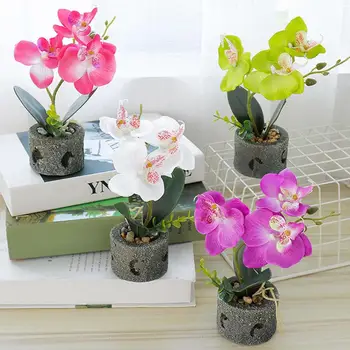 Flori artificiale Fluture Orhidee Vas Bonsai Gradina DIY Partid Decor Mobilier