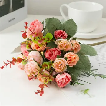 Flori artificiale de Mătase Buchet de flori cârpă Fals a Crescut de Nunta Petrecere Acasă Decorare Simulare flori de trandafir