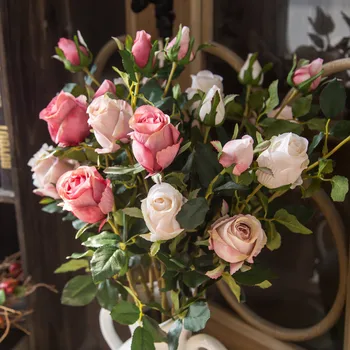 Flori artificiale de trandafir nunta decor fals mătase rosas Garden home decor buchet de mariage de înaltă calitate flores artificiales