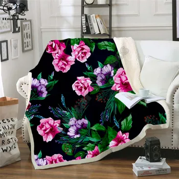 Flori proaspete Fleece Pătură 3D full tipărite Portabil Pătură Adulți/copii Fleece Pătură picătură shippng stil-4