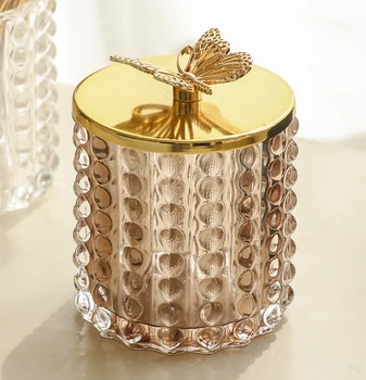 Fluture De Cristal Cutie De Sticlă În Stil European Sprânceană Creion Ruj Machiaj Perie Cosmetice Decor Container