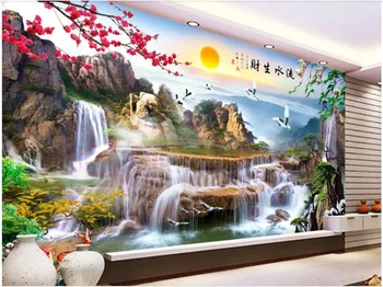 Foto personalizat murale 3d tapet Chineză munte peisaj cascada acasă decor camera de zi 3d pictura murala de perete tapet pentru pereți 3 d