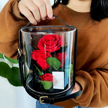 Frumoasa si Bestia Conservate Real Flori Roșii Veșnică Floare Trandafir În Cupolă de Sticlă Ziua Mamei Cadou pentru Prietena Dropshiping