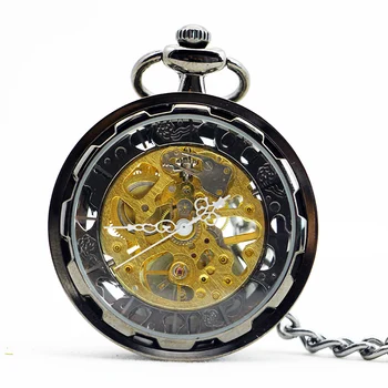 Fără capac Mecanice Ceas de Buzunar Personalitate Creativ Retro Pandantiv Colier Moda Casual Ceas Fob Ceasuri reloj mecánico