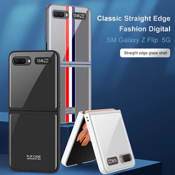 GKK Original Caz Pentru Samsung Galaxy Z Flip 5G Caz de Lux Sticla Pătrat Greu Marginea Acoperire Pentru Samsung Z Flip Shell 5G
