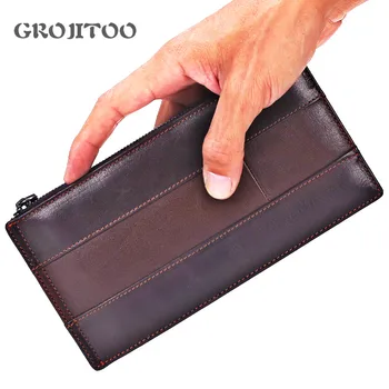 GROJITOO Hot-vânzare din piele multi-card card geanta Barbati sac de mână timp de pliere portofel ultra-subțire card geanta Poseta de Monede