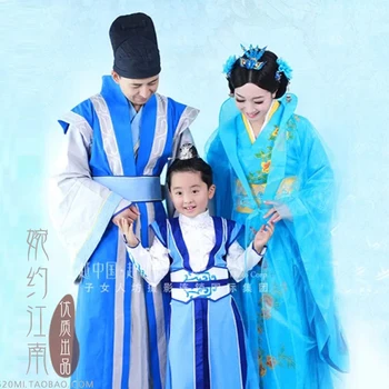 Gan Yu Vechi Han Printesa LanLing Reuniune De Familie Imagine Părinte-Copil Costum Hanfu Seturi Mama-Tata-Fiu Etapă De Îmbrăcăminte