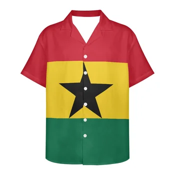 Ghana Flag Design Model de Vara Moda Vintage Maneca Scurta Hawaii Camasi Pentru Barbati Camisa Masculina Casual, Petrecere de Vacanță NOU