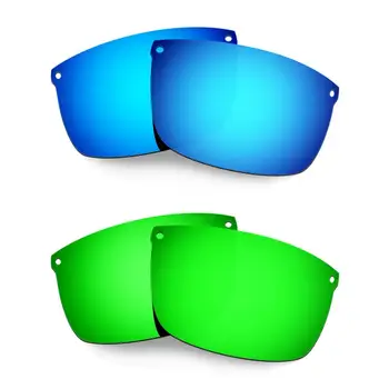 HKUCO De Carbon Lama ochelari de Soare Polarizat Lentile de Înlocuire 2 Perechi Albastru & Verde