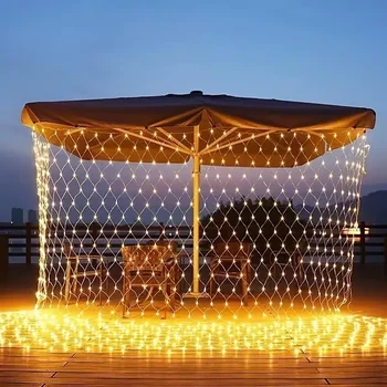 HMTX Plasă de Siruri luminoase, cu LED-uri Zână Perdea de Lumini Pentru Petrecere si Nunta, Decor de Crăciun, Acasă și în aer liber de Iluminat Consumabile