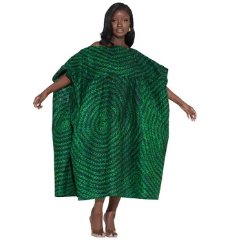 Haine africane Femeile Verde Albastru Violet African Rochii pentru Femei de Toamna-African Femei Culoare Solidă Genunchi-lungime Rochie