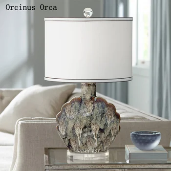 High end de moda de lux shell lampă de birou de studiu dormitor lampă de noptieră creative romantice ceramice decorative lampa de birou