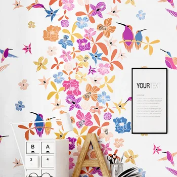 Hipster Tapet Artistic Modern, Simplu Pastorală Stil Japonez Mici Floral Cald Dormitor, Camera De Zi Nordic Tapet