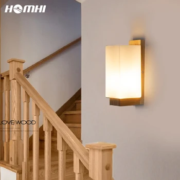 Homhi noptiera lumini de Iluminat Acasă în stil Japonez Tranșee de Perete Nordic din lemn moderne de perete led scara de lumină trapverlichting HWL-074