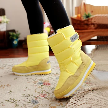 Iarna nou cuplu pantofi de bumbac bumbac cizme non-alunecare rezistent la apa, zapada ghete femei, ghete mid-tub de pantofi de zăpadă