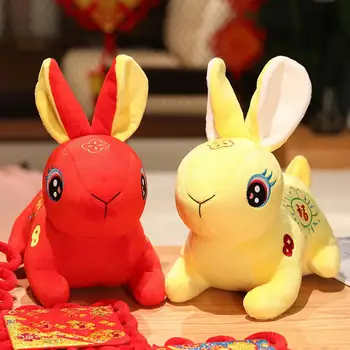 Iepuras Jucărie de Pluș Cadou Rafinat Realist pentru Anul Nou Chinezesc Iepure Jucărie Umplute Iepure Jucărie de Pluș