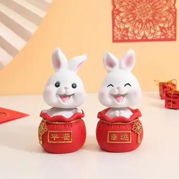 Iepure Drăguț Bunny Figurine Statui Sculptura Birou Acasă Chineză 2023 Ornamente De Anul Nou Decorare O6z1