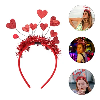 Inima Bentita Cap Zi De Valentine Păr Partidului Roșu În Formă De Cercuri Iubesc Trupa Cupidon Accesorii Îndrăgostiților Nunta, Articole Pentru Acoperirea Capului Costum