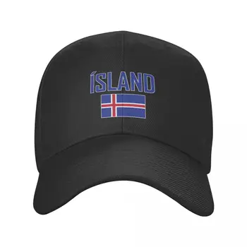 Islanda Numele Țării Cu Steagul Soare, Șapcă De Baseball Respirabil Reglabil Bărbați Femei În Aer Liber Pălărie Pentru Cadou