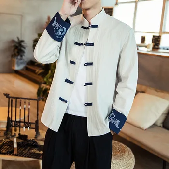 Jacheta barbati Chinezi stil retro disc cataramă Tang costum jachete brodate oriental îmbrăcăminte bluza de culoare solidă new sosire