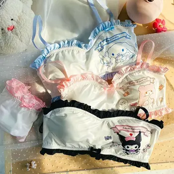 Japoneză Sanrio Desene Animate Pluș Set Lenjerie Cinnamoroll Kuromi Studenți De Sex Feminin Sutien Anime Kawaii Jucărie Fete Ziua De Nastere Cadouri