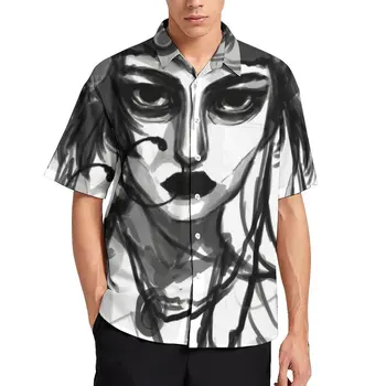 Jibar Pictură În Ulei Cămașă De Sex Masculin, Iubesc Moartea Roboți Casual, Camasi Hawaiene Imprimare Bluze Cu Mânecă Scurtă Streetwear Supradimensionate Cadou