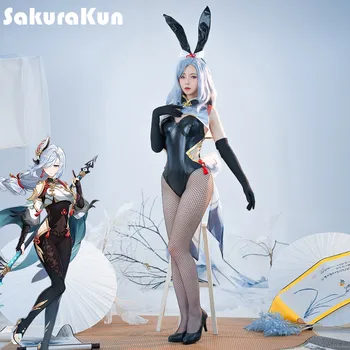 Joc Genshin Impact Shenhe Cosplay Costum Femei Sexy De Iepuras Costum Salopeta Din Piele Shenhe Bunny Costum De Halloween